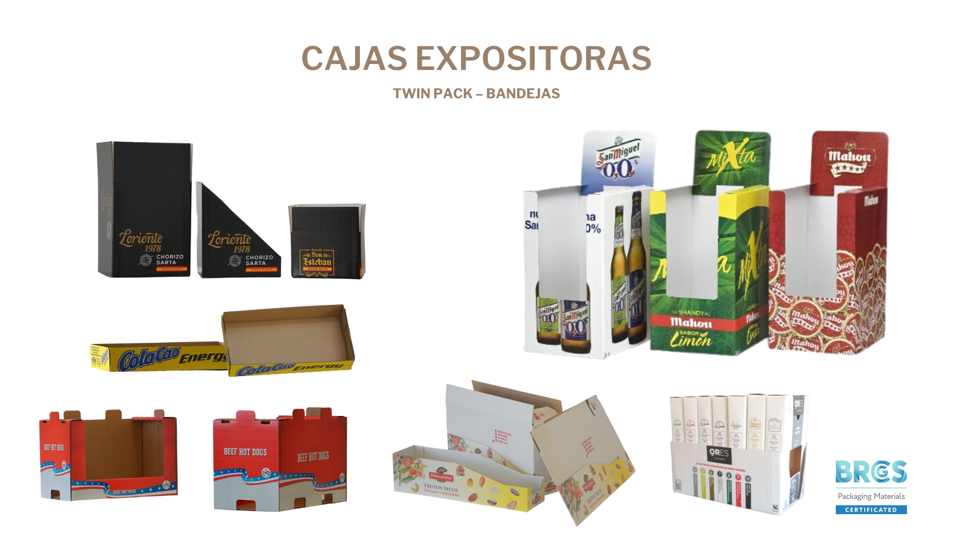 cajas expositoras twin packs hispano embalaje